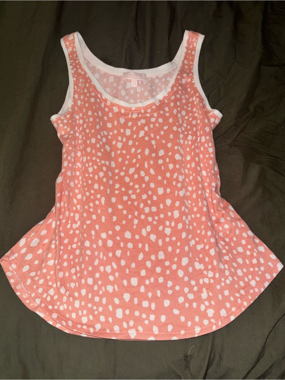 PJ Salvage Coral Dot Tank with White Trim